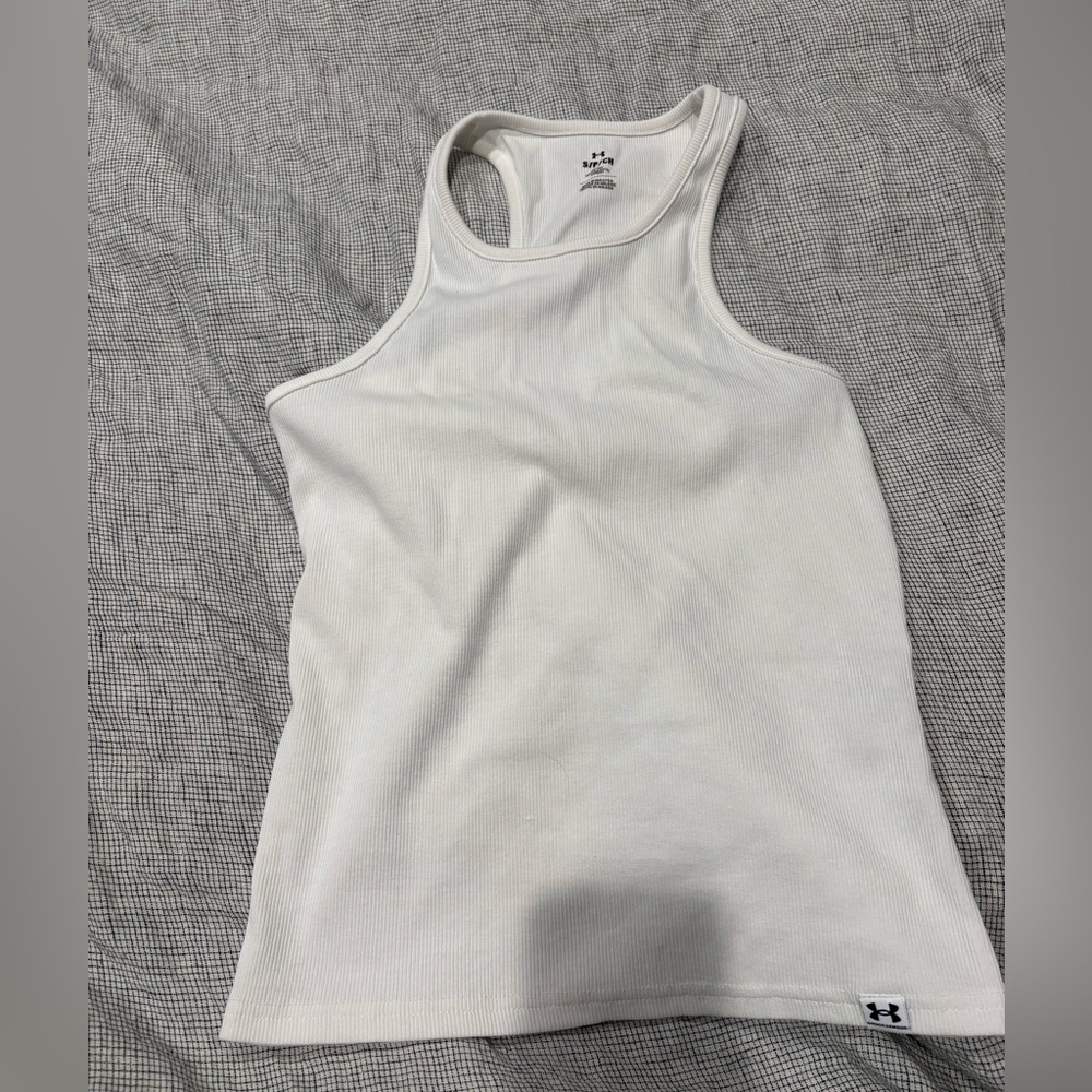 Under Armour Women's White Ribbed Racerback Tank